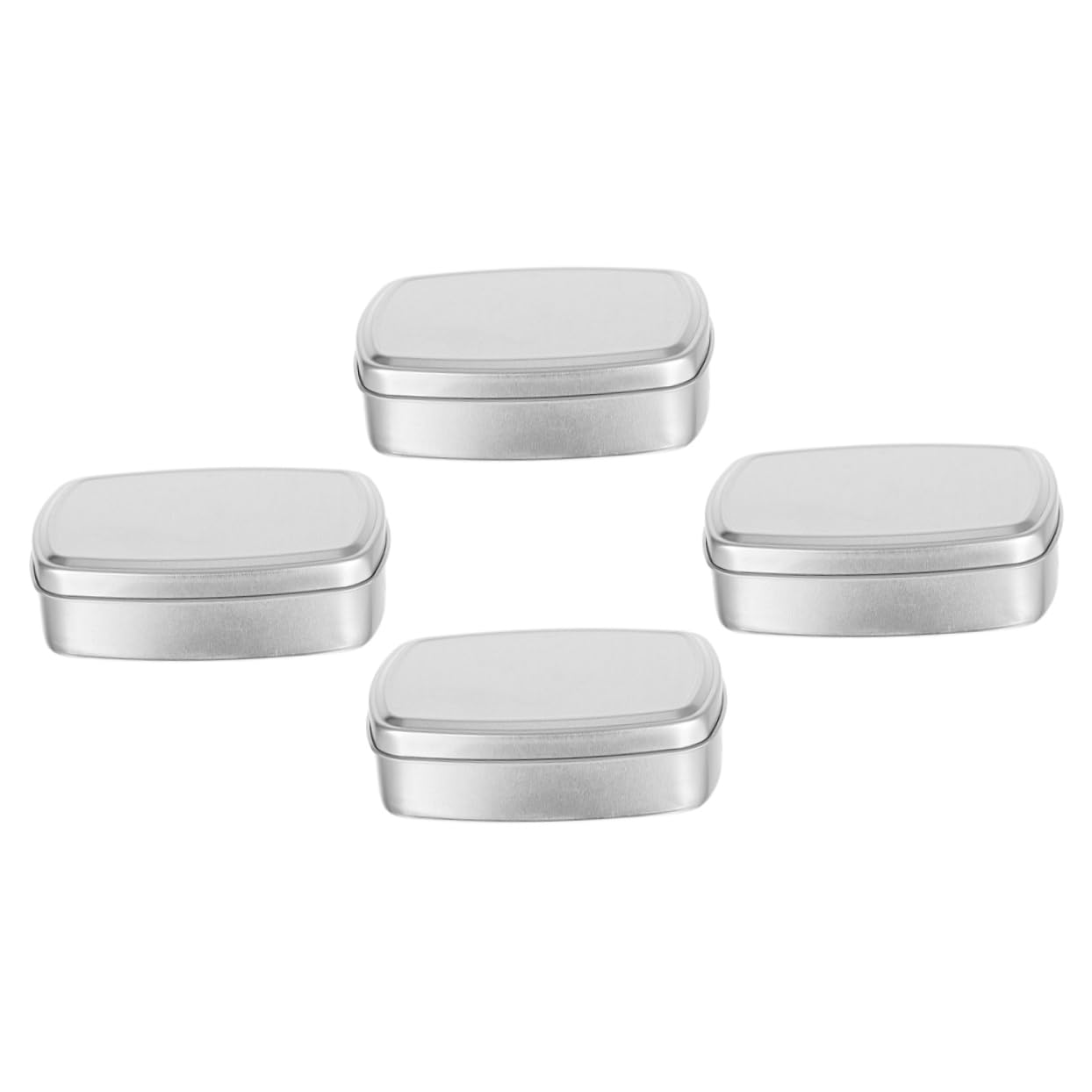 Housoutil 4pcs Square Aluminum Jars for Creams and Balms Travel Containers Tight-seal Spiral Caps for Makeup Ointments and