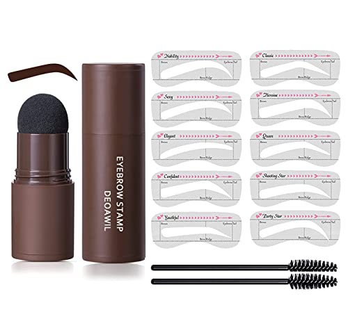 Preisvergleich Produktbild Augenbrauenstempel, Augenbrauenschablone, wiederverwendbares One Step Brow Powder Stencils Kit, Make Up Set für Frauen und Anfänger, natürlich aussehend, wasserdicht (Dunkelbraun)