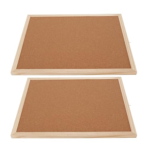 NOENNULL Tableros de Corcho con Estructura de Madera Maciza, Acabado en Corcho Natural, 30 X 40 Cm, para Oficina, Hogar, Aula