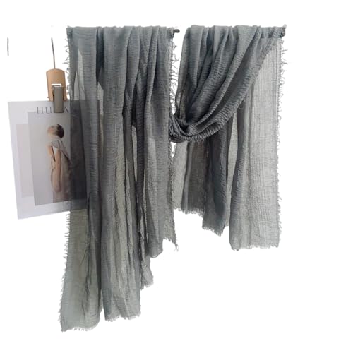 Image of Crinkled PolyCotton Scarf for Women - 180 x 90 cm Stole for Women | PolyCotton Scarf for Summers, Head Cover for Women | Lightweight Scarf for Women | Women Accessory