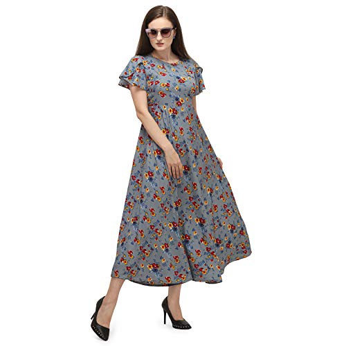 Image of OOMPH! Women's Western & Fusion wear Crepe A-Line Maxi Dress - mdfoil