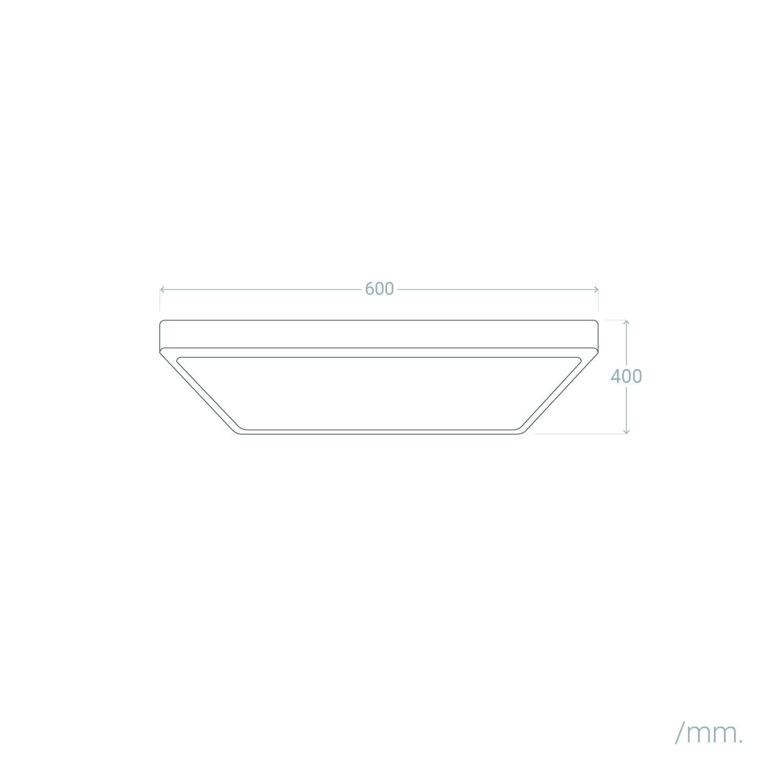 LEDKIA Plafoniera LED 40W Rettangolare Metallo 600x400 mm CCT Selezionabile