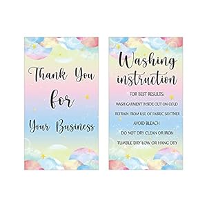 200 Pieces T-shirt Care Instruction...