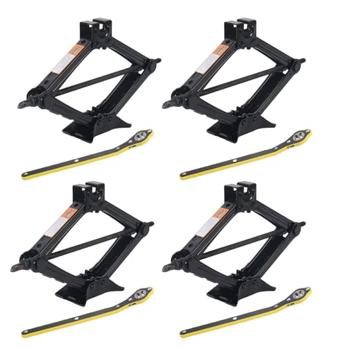 Image of Car Jack Kit 4 Pack, Scissor Jack for Cars 2 Ton /4409 lbs, Tire Jack Kits with Ratcheting Handle, Tire Changing Kit for Car, Portable Scissor Lift Jack