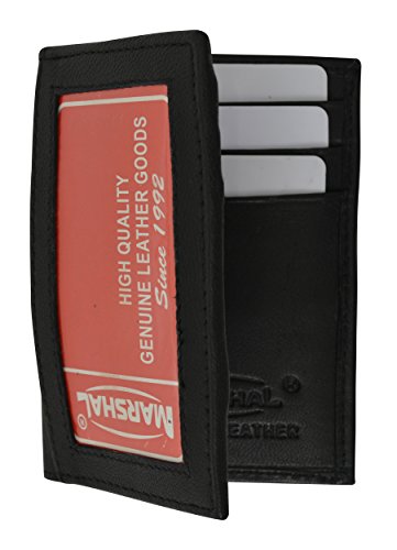 MARSHAL Credit Card ID Holder Genuine Leather Mens Money Clip Wallet2
