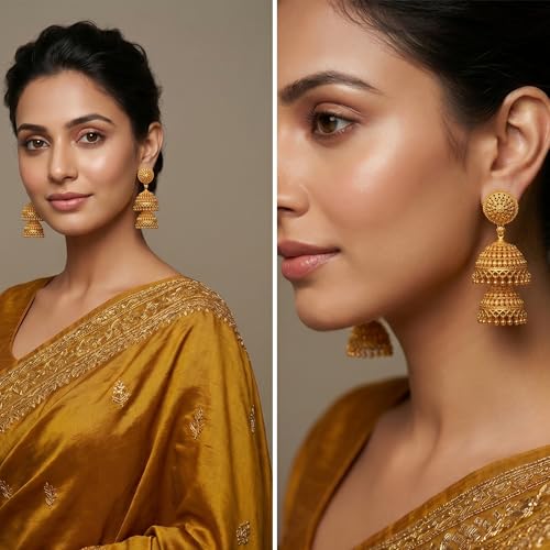 Image of JFL - Jewellery for Less Gold Plated Copper Earrings For Women