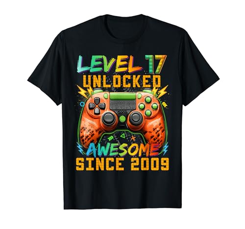 Level 17 Unlocked Since 2009 Son Gamer 17th Birthday Boys TVc