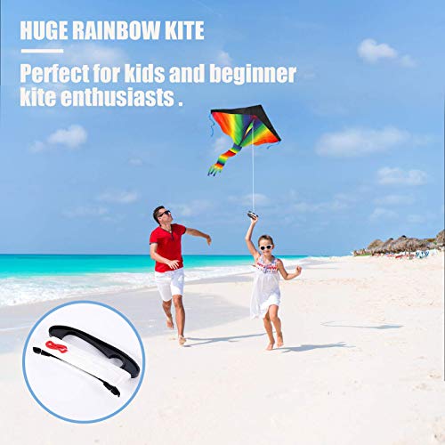 Nazano 3 Pack Kites-Large Rainbow Delta Kite Butterfly Kites Red Mollusc Octopus with Long Colorful Tail for Kids Adults Outdoor Game Activities,Beach Trip Great Gift to Boys Girls Age 3 4 5 6 and Up - Thumbnail 3
