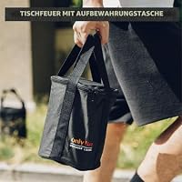 onlyfire Mini Raucharmer Tischkamin mit Tragetasche, Edelstahl Tischfeuer für Garten/Balkon, Outdoor Feuerschale für Pellets/Holz, 15x24cm, Blau – Ansicht 7