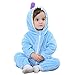 BaronHong Unisex-Baby Flanell Strampelanzug Cartoon Tier Onesie Pyjamas Outfits Anzug (blau-Monster, 100CM)