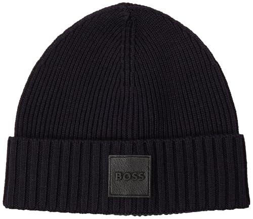 Bonnet BOSS Flavio dark blue tricoté avec soin pour homme