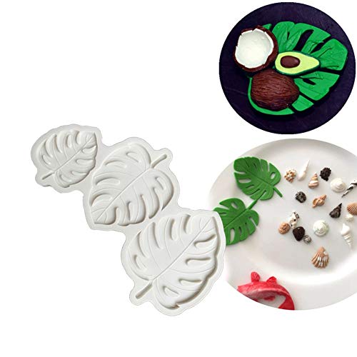LEBERY Tropical Palm Leaves Silicone Mold Cactus Fondant Mold for Hawaii Aloha Theme Party Birthday Baby Shower Cake Border Decoration, Cupcake Topper, Sugarcraft, Polymer Clay, Epoxy Resin, Gum Paste