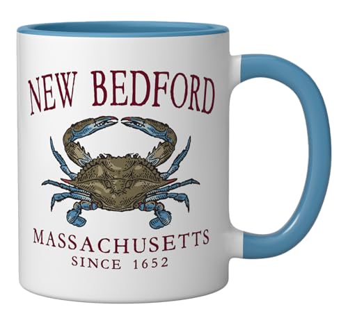 Taza de cerámica azul y blanca 11 onzas miniatura 2