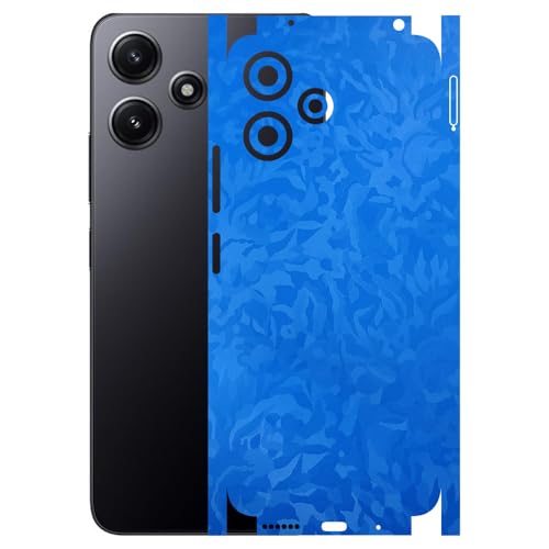 Image of AtOdds - Full Body Back Screen Guard Protector Film - 3D Textured Lamination Wrap Skin Sticker Compatible with REDMI 12 (5G) | Scratchproof Matte Finish (Design - Royal Blue Camo)