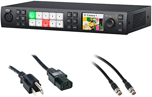 Blackmagic Design ATEM 1 M/E Constellation HD Live Production Switcher (1 RU) Bundle with 6' Standard PC Power Cord and 50' SDI Video Cable - BNC to BNC