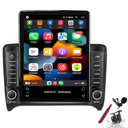 Autoradio Android 15 pour Audi TT 2008-2014 avec écran tactile GPS de 9,7 pouces