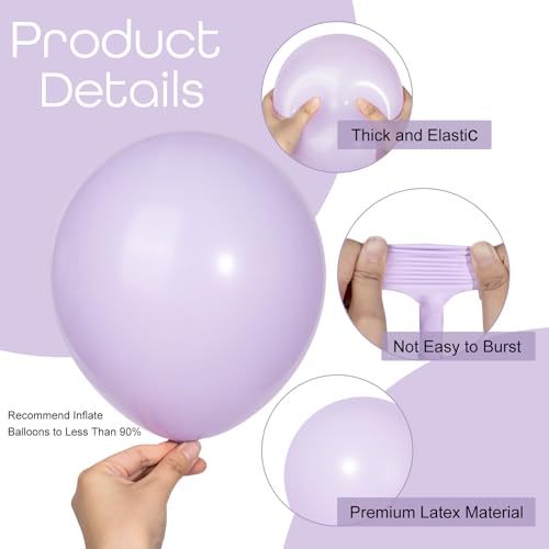 Image of Ouddy Party 129Pcs Pastel Purple Balloons Arch Garland Kit 18 12 10 5Inch
