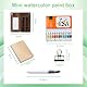 Umllpet Mini Aquarell-Set, Portable Aquarell Skizzenbuch, 8 Grids Mini Holz Reise Malpalette Malkasten, Skizzenbuch Palette Set für Maler, Künstler, Studenten