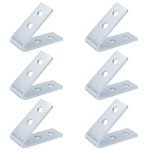 YIDU69Q 6 Pcs 45 Degree Corner Angle Bracket for 1-5-8 Strut Channel, 4 Hole Closed Angle Fittings, 1-4 Thick