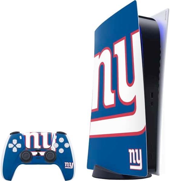 Skinit Decal Gaming Skin Compatible with PS5 Bundle - Officially Licensed NFL New York Giants Design