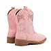 BMCiTYBM Toddler Cowgirl Cowboy Boots Boys Girls Square Toe Western Boots Mid Calf Side Zipper Riding Shoes for All Seasons Pink Size 11 Little Kid