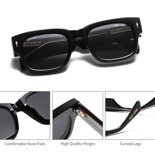 Image of grey jack 100% UV Protection Shades Retro Polarized Sunglasses for Men Women Branded Stylish Design Glasses 3316
