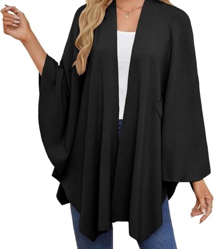 Simplifyleast Shawl Wrap, Elegant Shawl Wraps Soft Open Front Poncho Sweater, 2025 Women's Solid Color Shawls3