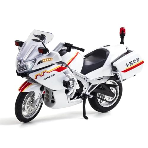 Image of FEXXA Police Motorcycle Toy - Pull Back Motorcycle Toys, Tiny Gift with Music Lighting, Latte Motorcycles Toy for Kids Boys Age 3-8 Year Old [NEW] (1:12 National Guard 650G Escort-White)