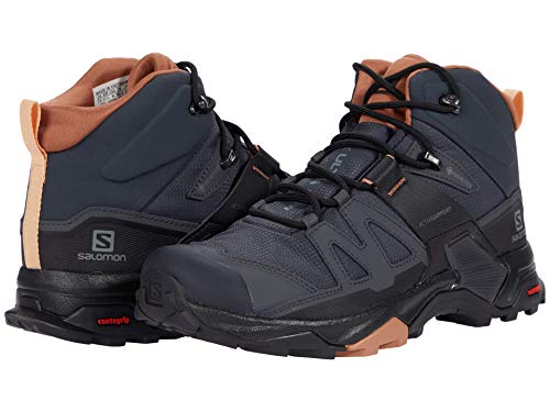 Salomon Femme Women's X Ultra 4 Mid Gore-tex Hiking Boots for Women Chaussures de Randonnée Basses, Ebony/Mocha Mousse/Almond Cream, 42 EU
