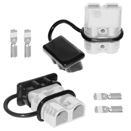 Anderson Connector 2 Pcs, 50 Amp 12-36v Batteries Quick Connect/Disconnect Plug Kit, Connectors for 6 to 12 Gauge Cables, for Car Bike ATV Winches Lifts Motors More,SB50 Grey