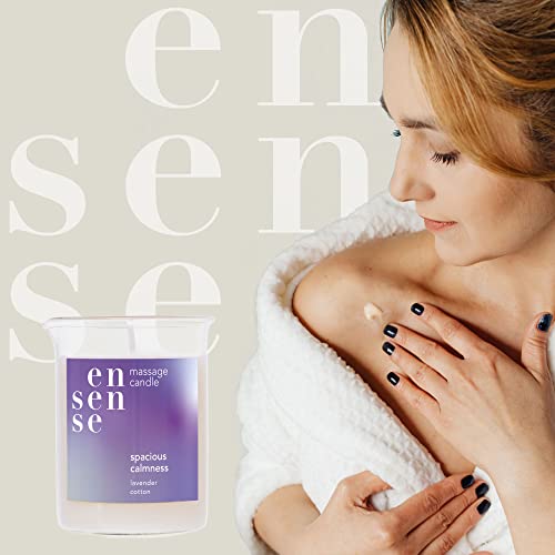 Ensense Massage Oil Candle, Home Spa Aromatherapy Massage With Lavender Cotton Essential Oil, Skin Relaxation And Moisturizing Soy, Coconut Wax, Jojoba Oil, Shea Butter- Gift Ideas For Women& Men #TOP1