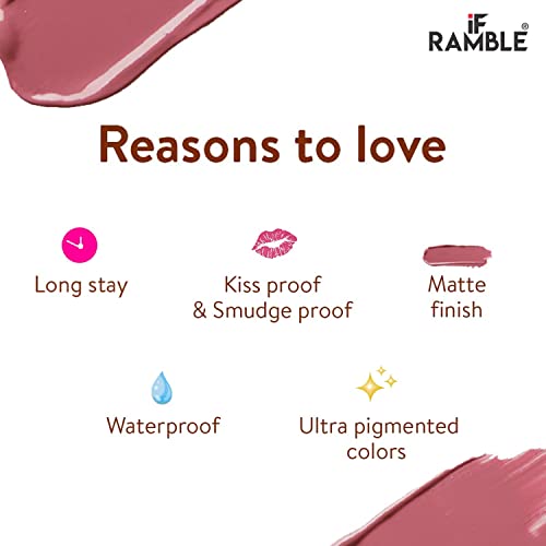 Image of Matte Quin Lip Color| Matte Texture|Long Wear |Smudge Proof |Waterproof-6ml (MQ Flat-206)
