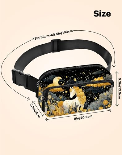 Image of Horse Fanny Pack Lightweight Belt Bag Fashion Waist Pouch | Waterproof, crossbody bags for women, sports, running, traveling, hiking