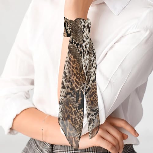 Snake Skin Pattern Fashion Hair Scarf Lightweight Silk Feeling Head Scarf Square Bandanas for Women 23.6×23.6 Inches3