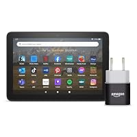Amazon Fire HD 8-Tablet (32 GB, schwarz, mit Werbung) + Amazon 5-W-USB-Ladegerät und Netzteil – Ansicht 1