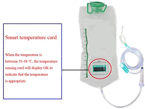 Pevor Reusable Enema Bag Kit Colon Enema Cleansing Bag Coffee and Water Colon Cleanse,Intelligent Temperature Display, with 10 Replacement Clean Tubes