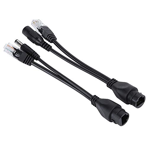 Pongnas POE Adapter Cable Splitter para dispositivos 12V compatible IEEE 802.3af y 802.3at, carcasa ABS, separación de energía y datos, instalación plug and play compatible con cámaras IP, AP y teléfonos VoIP miniatura 3