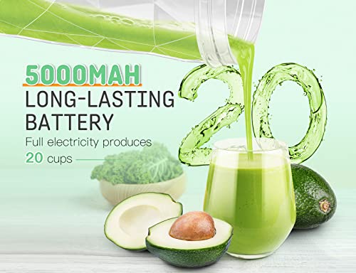 Portable Blender, 20 Oz Personal Blender For Shakes And Smoothies With 6 Blades, Small Fresh Juicer Portable Blender Cup Rechargeable Bpa-Free, Mini Blender Portable For Travel/Office/Home/Gym/Camping #TOP2