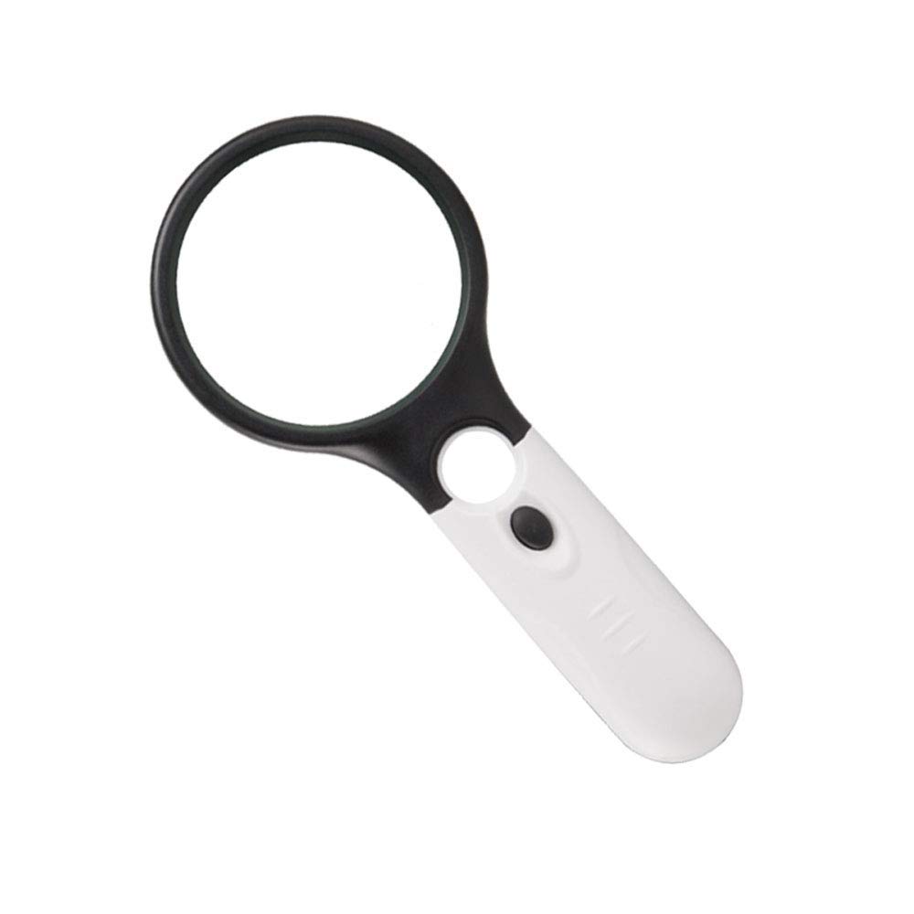 Loupe portable 10 fois 70 mm LED loupe de lecture 20 fois lumière pour malvoyant