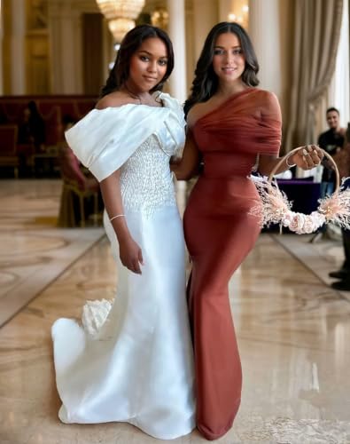 Image of Dream Wedding One Shoulder Satin Bridesmaid Dresses