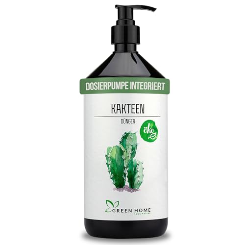 GREEN HOME LOVE NATURE®️ 1L Kakteen Dünger mit hohem Nährstoffgehalt - nachhaltiger Kaktus Dünger einfach zu dosieren - Made in Germany