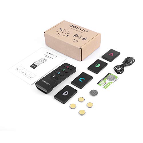 OOWOLF Key Finder, Wireless RF Item Locator Anti-Lost Alarm Item Tracker Finder Loud Beeping Sound with 4 Receivers Rechargeable for Car Keys, TV Remote, Wallet, Phone