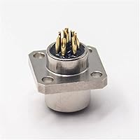 Vista 3 de Elecbee M12 conector hembra 8 Pin Socket 4 agujero brida montaje soldadura taza para cable