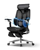 Hbada E3 Pro Edizione 2026 Poltrona Ufficio Ergonomica, Supporto Lombare Dinamico 3 Zone, Braccioli 720°, Certificato IGR/BIFMA, Ideale per Mal di Schiena e Smart Working (Nero,con Poggiapiedi)