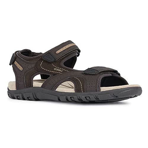 Geox Uomo Sandal Strada D, Sandalias para Hombre, Multicolor (Brown/Sand), 43 EU