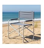 Capra Group Sedia Regista Pieghevole in Alluminio Ø24mm – Robusta, Leggera e Antiscivolo Outdoor, Campeggio, Giardino – 58x49x78h cm -Grigio