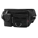 windss ウエストバッグ 多機能 ウエストポーチ ヒップバッグ 帆布 ポーチ ボディバッグ 整理便利 アウトドアに最適 メンズ 散步 ブラック Free