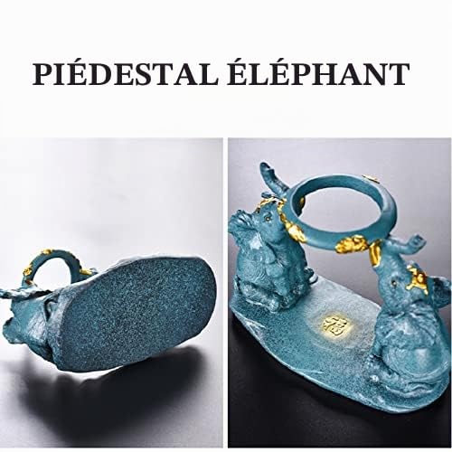 RORA Service à thé en verre 6 tasses avec infuseur amovible, injection d'eau magnétique, couvercle rotatif, résistant à la chaleur, électroménager, Éléphant A