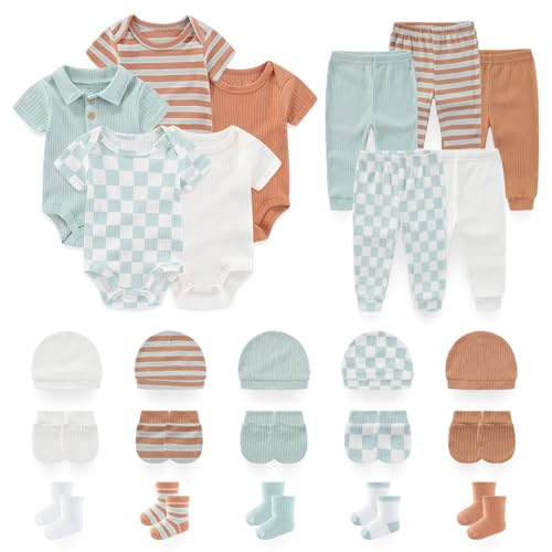 Image of BABYSOLIS Unisex Baby Boy Girl Pant Sets Bodysuits Hats Gloves Socks Accessories 25 Pack Cotton Infant Practical Outfit
