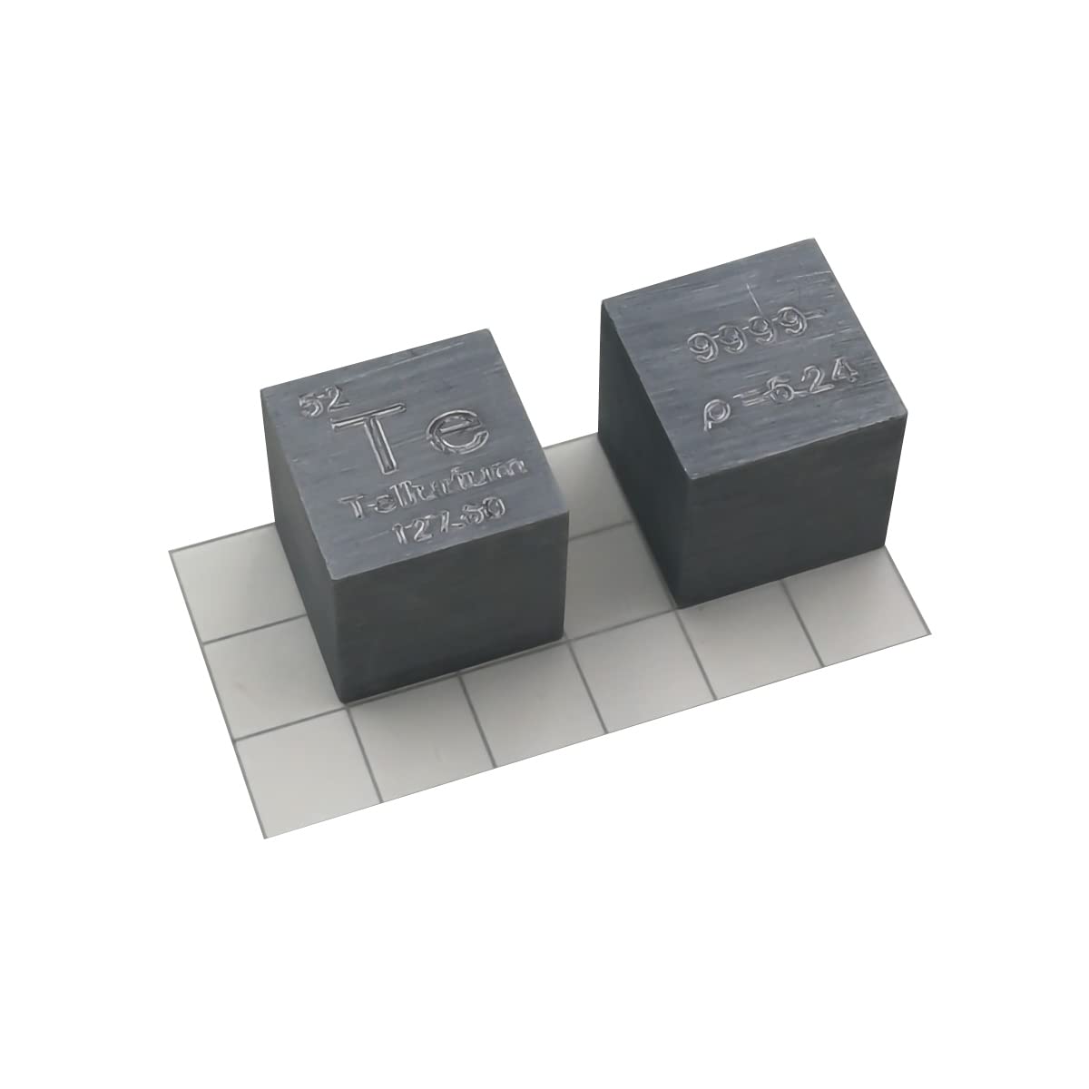 Cube de tellurium pur à 99,9% élément de haute densité pour laboratoire et collection